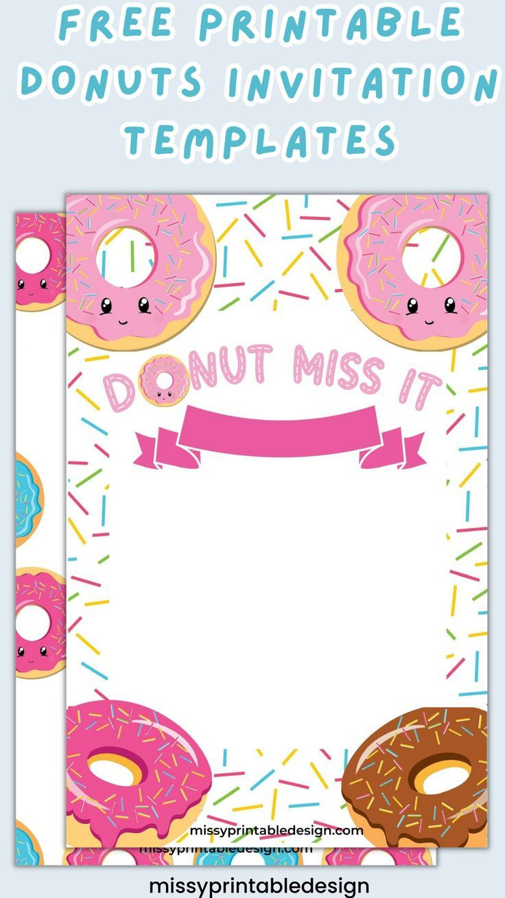 Free Printable Donuts Invitation Templates intended for Free Printable Donut Party Invitation Template Free