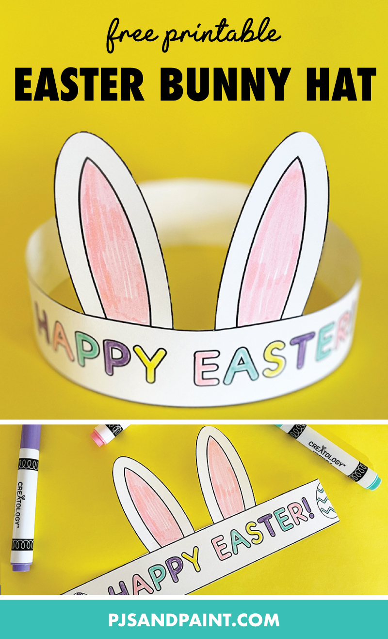 Free Printable Easter Bunny Hat - Pjs And Paint inside Free Printable Easter Bonnet Template