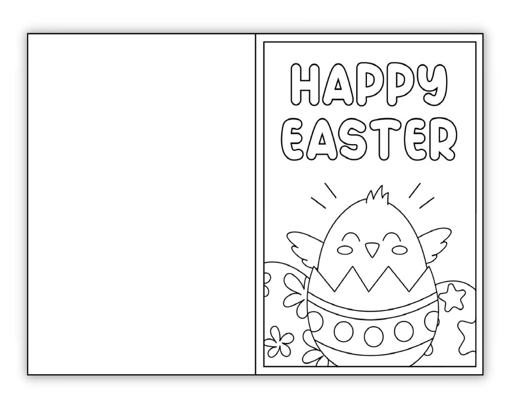 Free Printable Easter Cards To Color (Perfect For Kids!) - The for Free Printable Easter Card Template