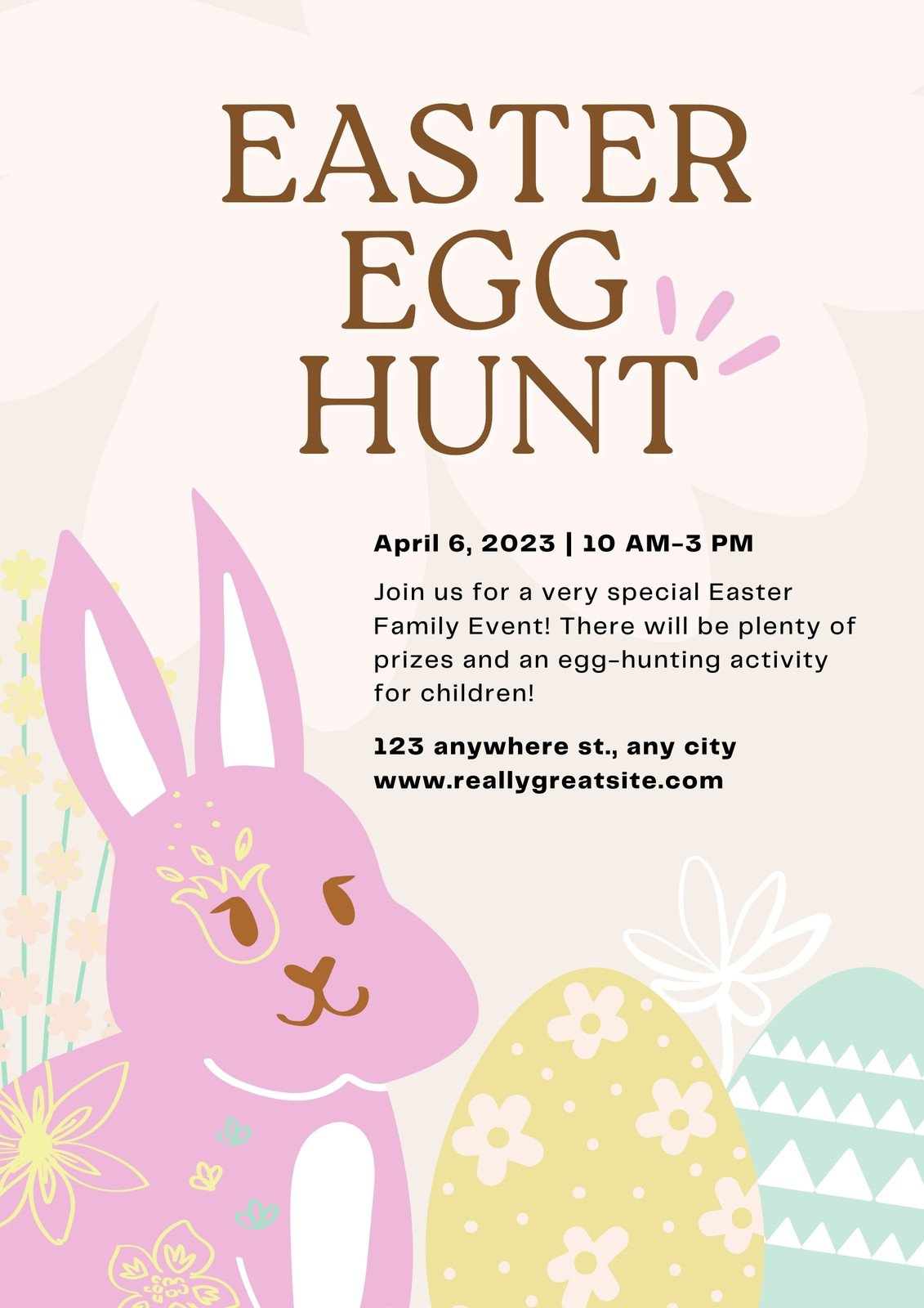 Free Printable Easter Egg Hunt Flyer Templates | Canva intended for Free Printable Easter Flyer Template