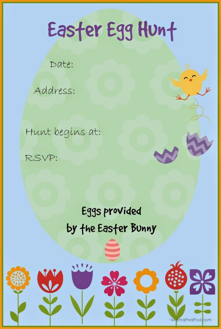 Free Printable Easter Egg Hunt Invitation Template