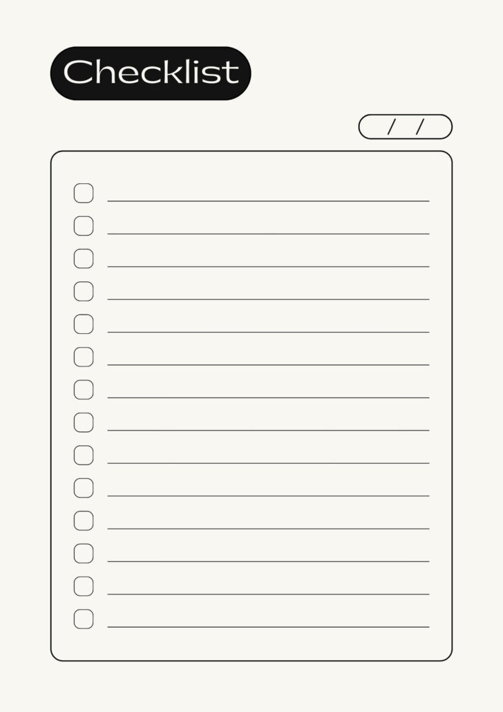 Free Printable Blank Checklist Template