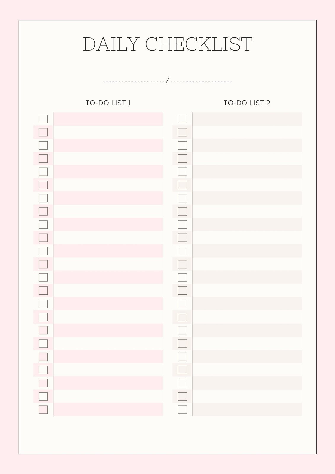 Free, Printable, Editable Daily Checklist Templates | Canva throughout Free Printable Daily Checklist Template