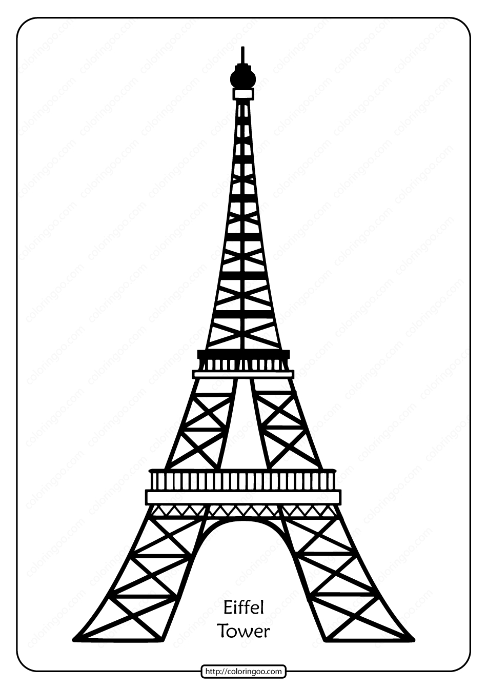 Free Printable Eiffel Tower Pdf Vector Outline for Free Printable Eiffel Tower Template