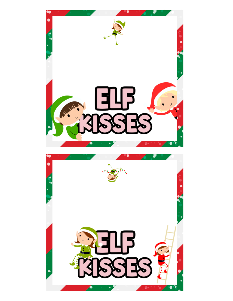 Free Printable Elf Kisses Treat Bag Topper | Baking You Happier inside Free Printable Elf Kisses Printable Template