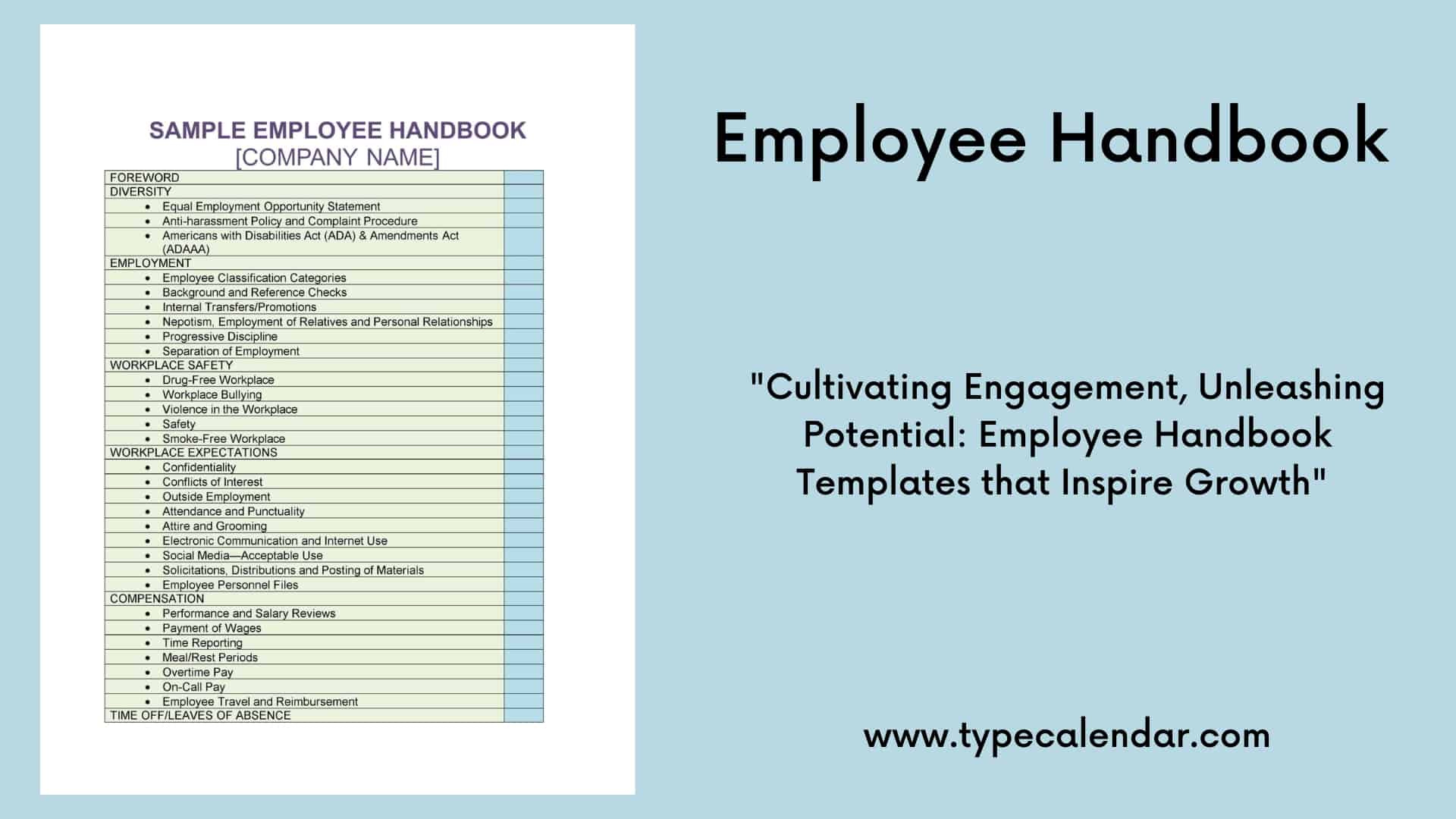 Free Printable Employee Handbook Templates [Pdf, Word, Excel] throughout Free Printable Employee Handbook Template