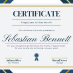 Free Printable Employee Of The Month Certificate Templates | Canva Intended For Free Printable Employee Of The Month Certificate Template