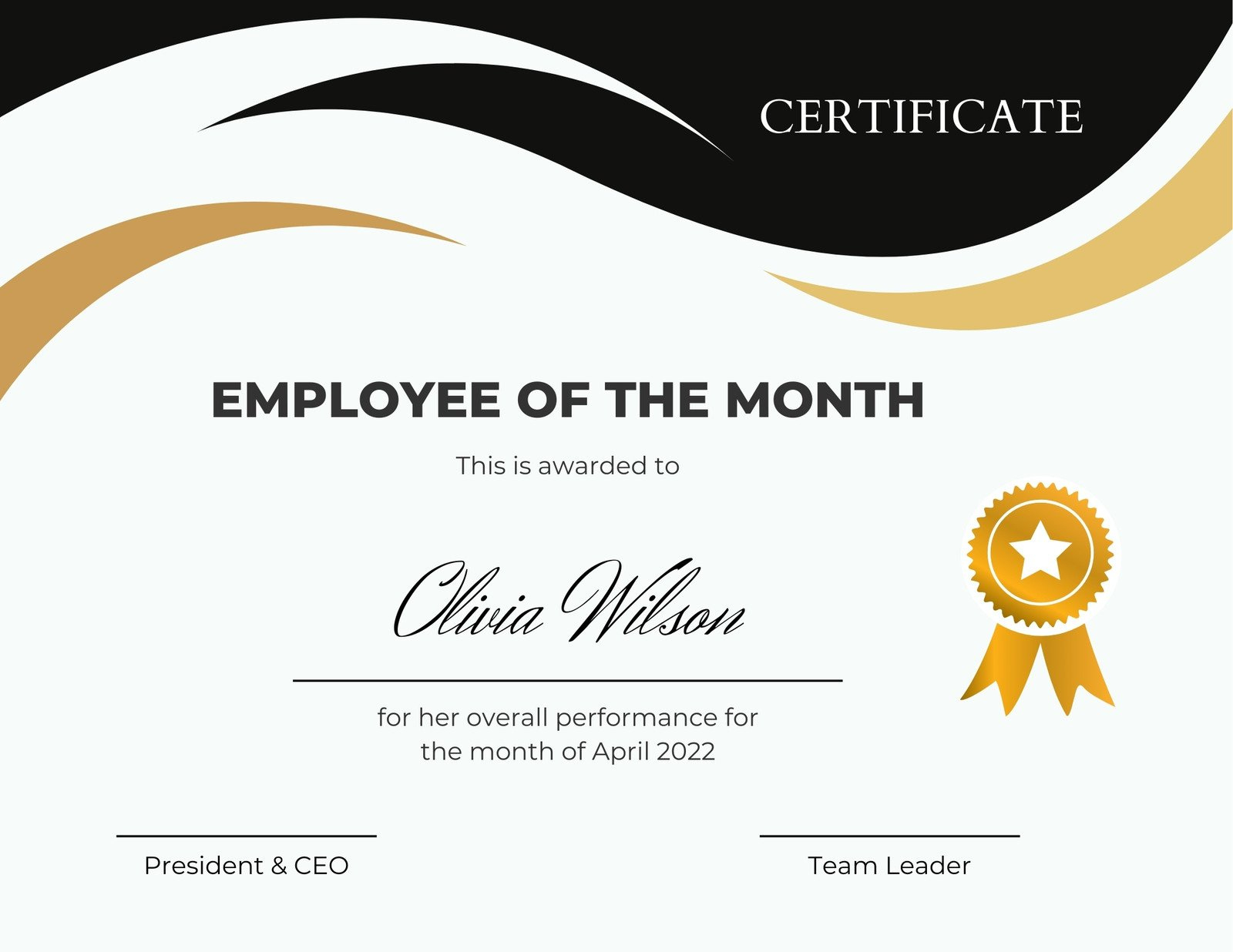 Free Printable Employee Of The Month Certificate Templates | Canva regarding Free Printable Employee of the Month Certificate Template