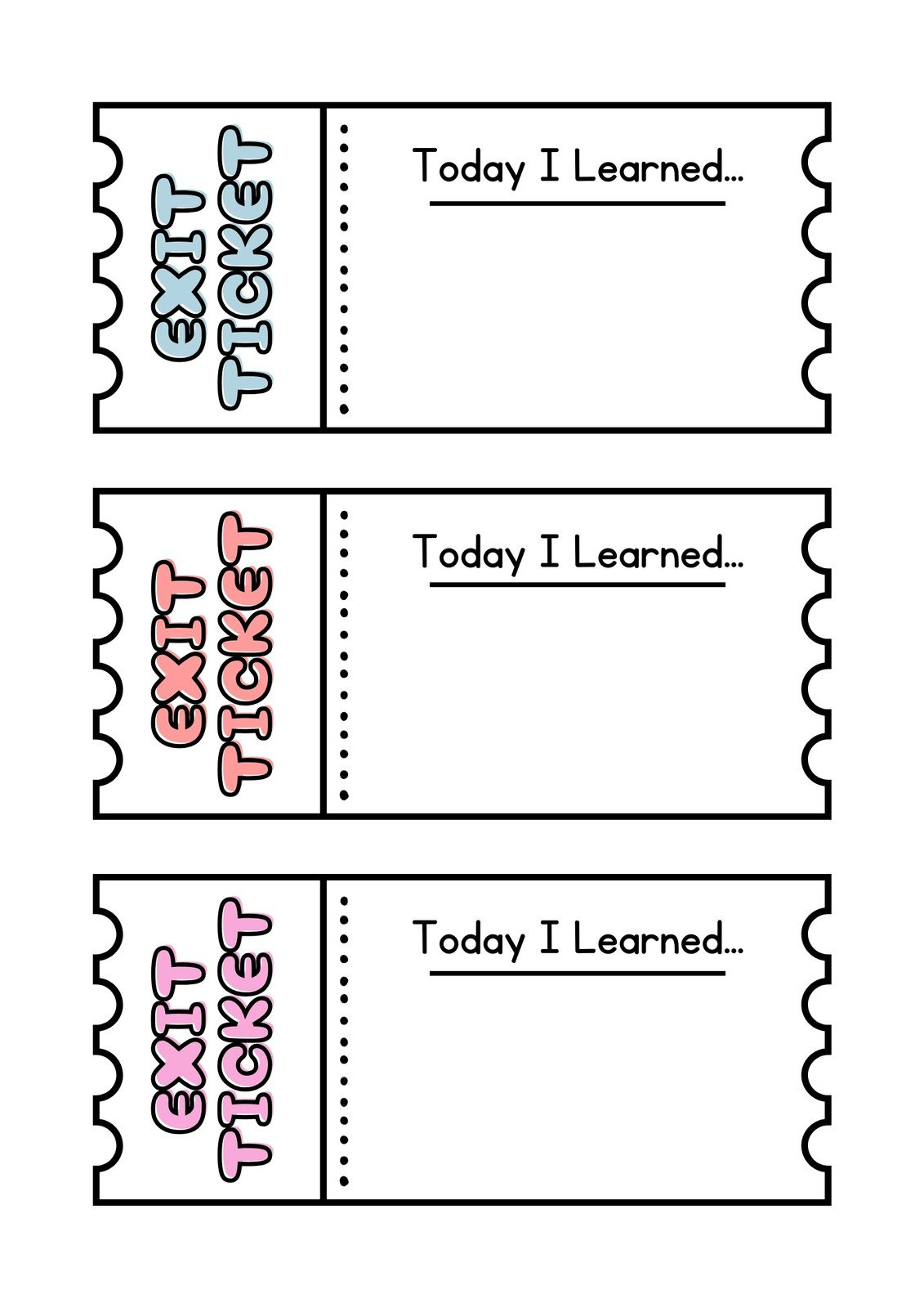 Free Printable Exit Ticket Templates You Can Customize | Canva in Free Printable Exit Ticket Template