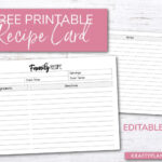 Free Printable Family Recipe Card {Editable Pdf} — Krafty Planner For Free Printable 4x6 Recipe Card Template