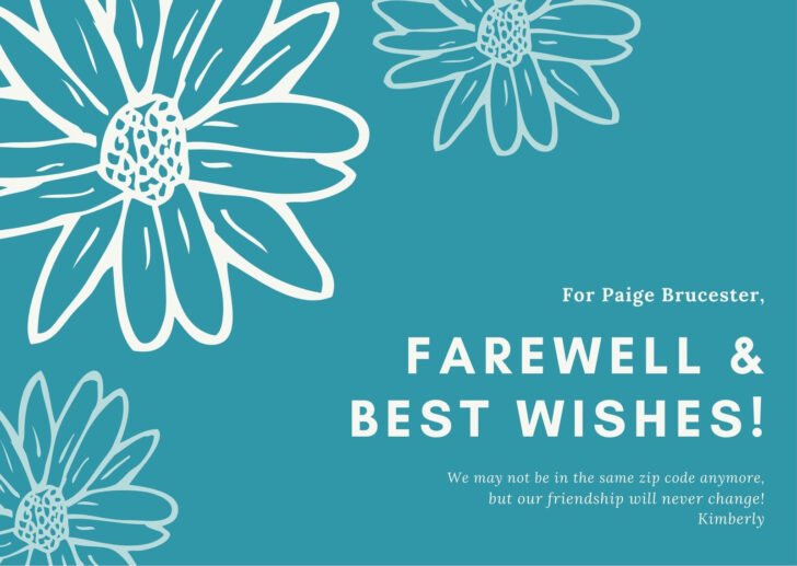 Free Printable Farewell Card Template