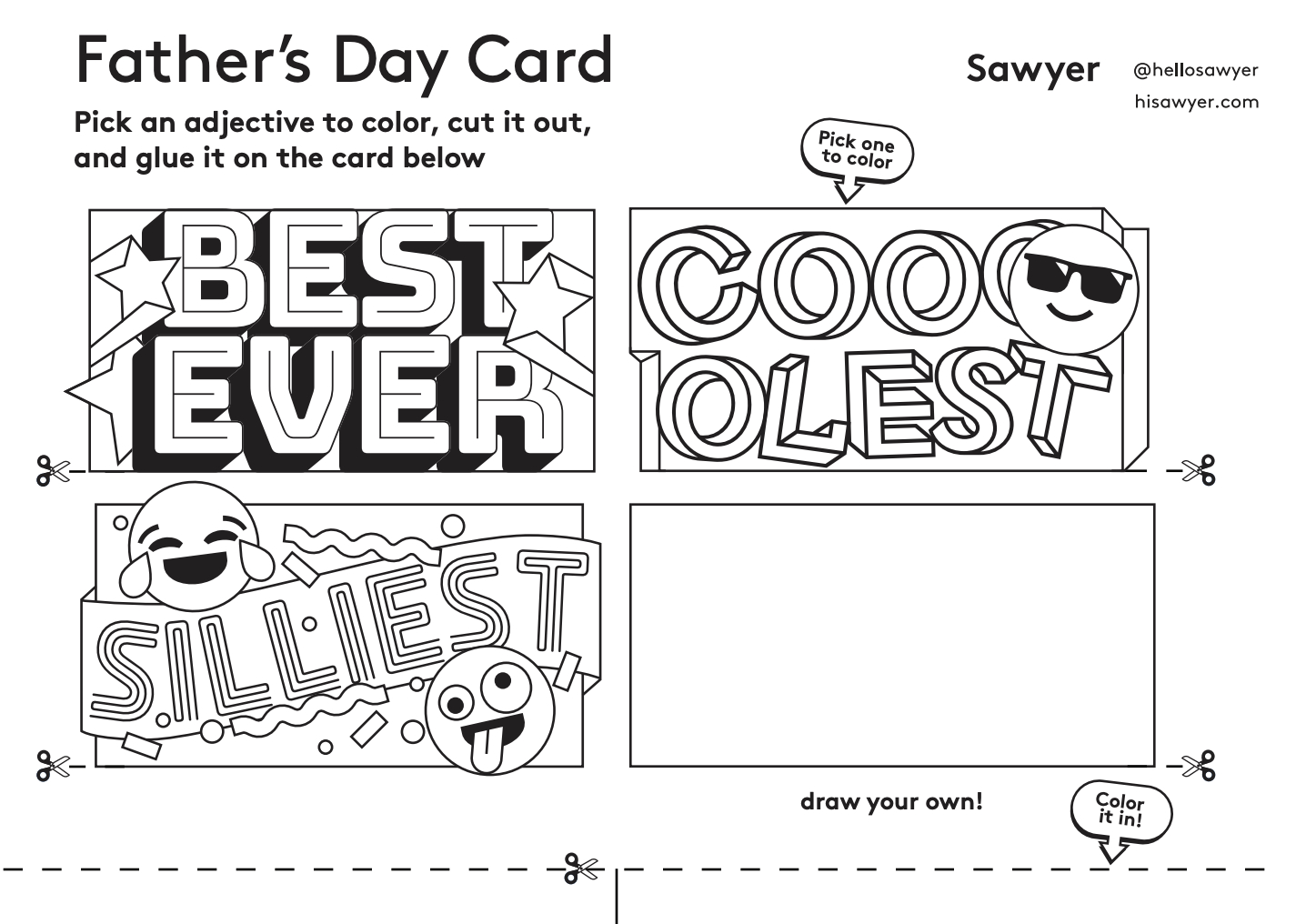 Free Printable Father&amp;#039;S Day Cards | Sawyer Blog with regard to Free Printable Fathers Day Card Template