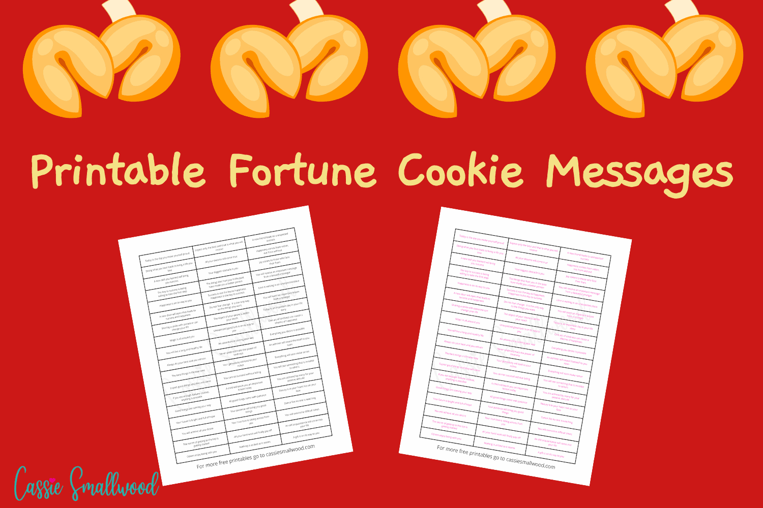 Free Printable Fortune Cookie Messages And Sayings - Cassie Smallwood throughout Free Printable Fortune Cookie Template