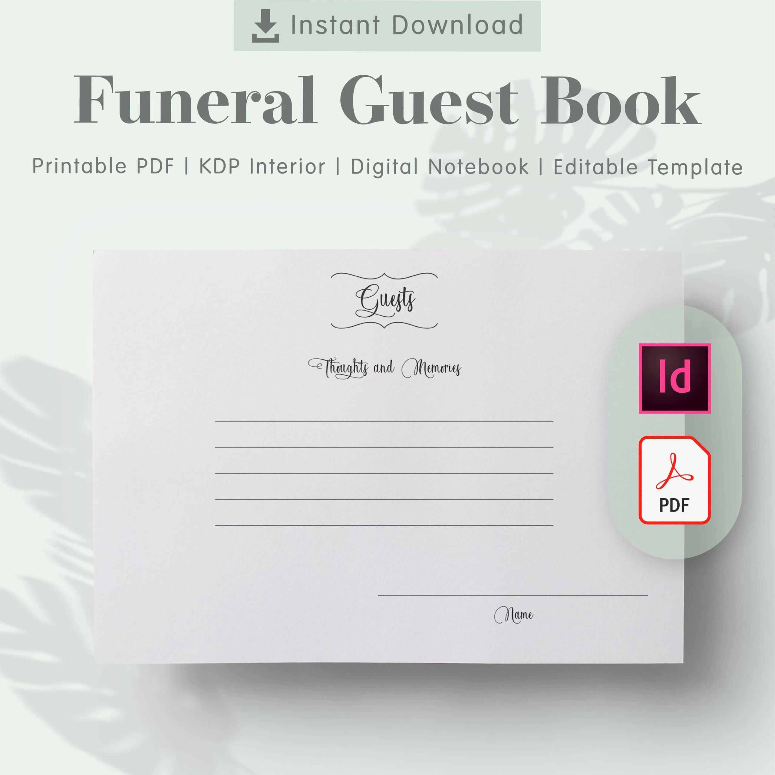Free Printable Funeral Guest Book Template intended for Free Printable Funeral Guest Book Template