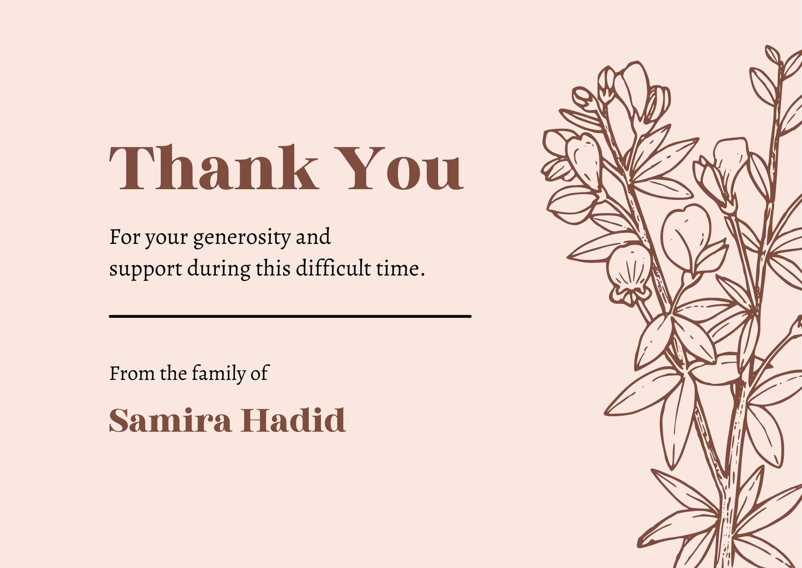 Free, Printable Funeral Thank You Card Templates To Customize | Canva in Free Printable Funeral Thank You Card Template
