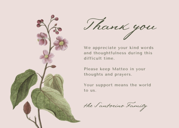 Free Printable Funeral Thank You Card Template