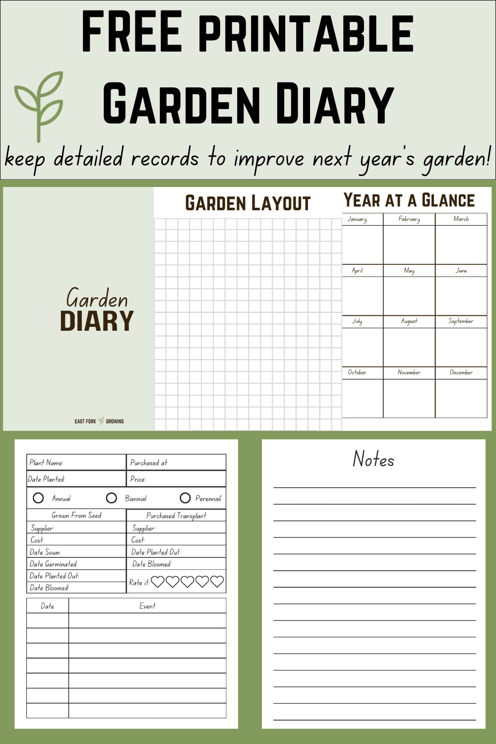 Free Printable Garden Diary: Keep Gardening Records - East Fork throughout Free Printable Garden Journal Template