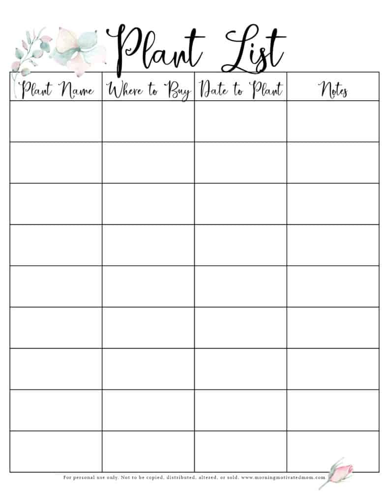 Free Printable Garden Planner – Morning Motivated Mom throughout Free Printable Garden Journal Template