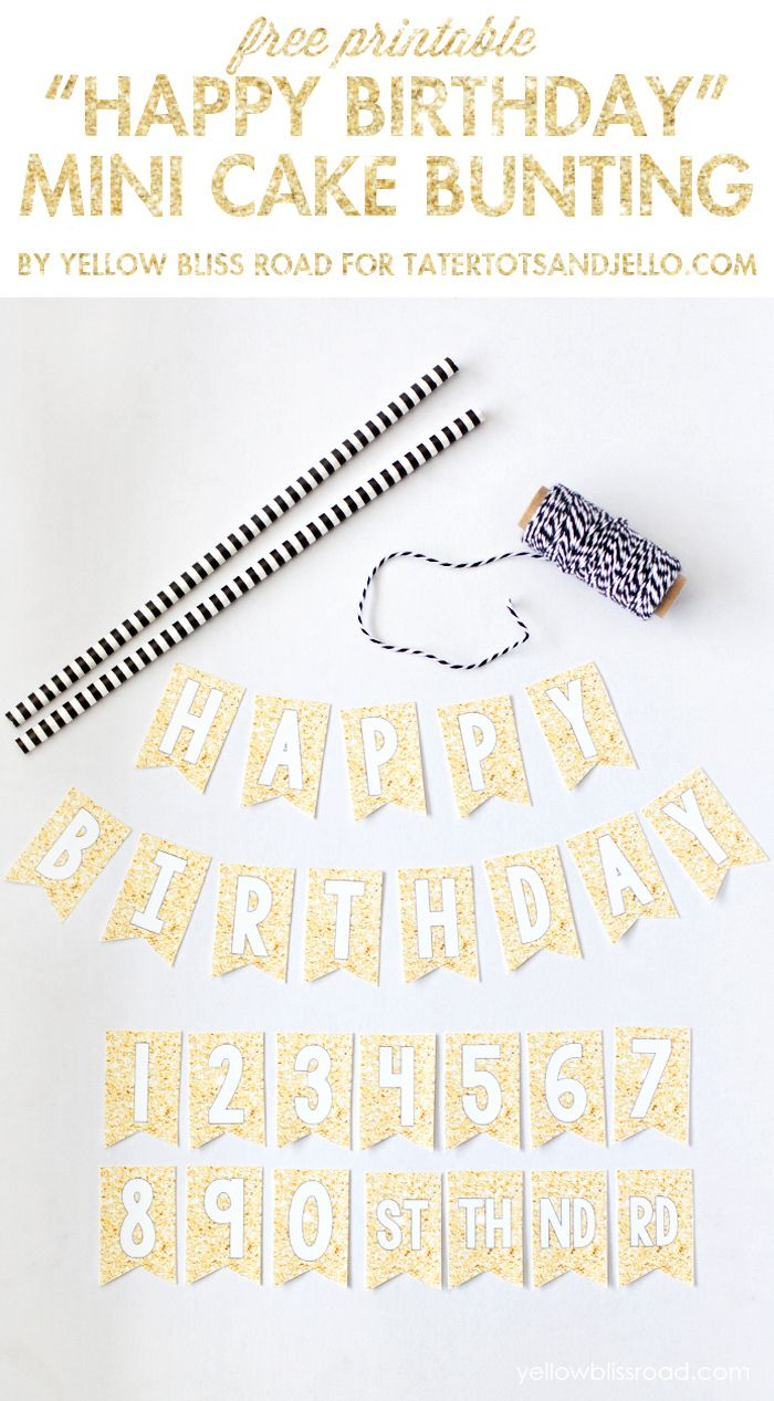 Free Printable Happy Birthday Mini Cake Bunting with regard to Free Printable Cake Bunting Template