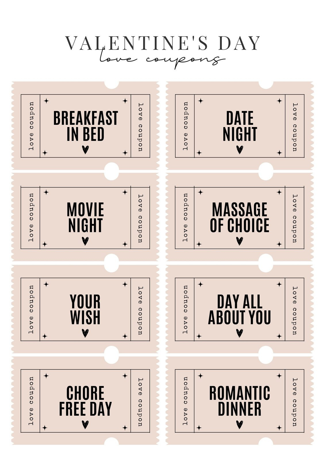 Free Printable Love Coupon Templates | Canva for Free Printable Coupon Book Template For Boyfriend