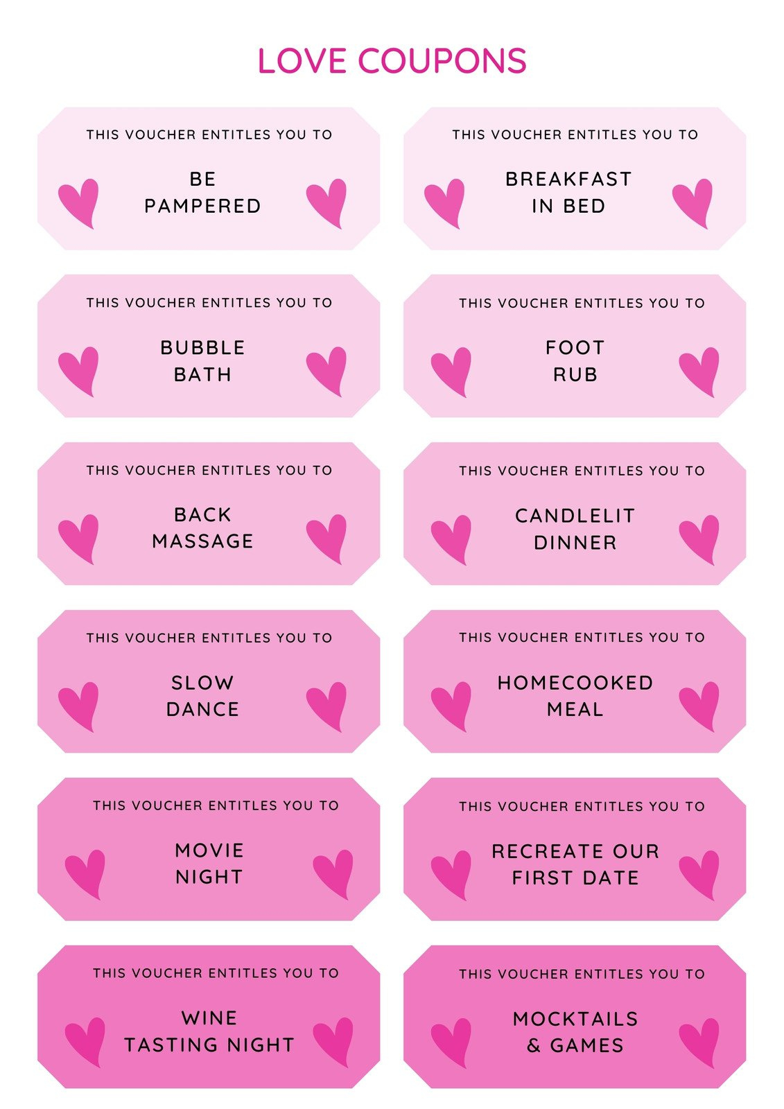 Free Printable Love Coupon Templates | Canva regarding Free Printable Coupon Book Template For Boyfriend