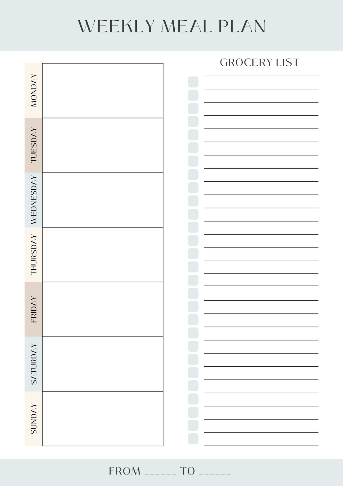 Free Printable Meal Planner Templates To Edit Online | Canva within Free Printable Dinner Menu Template