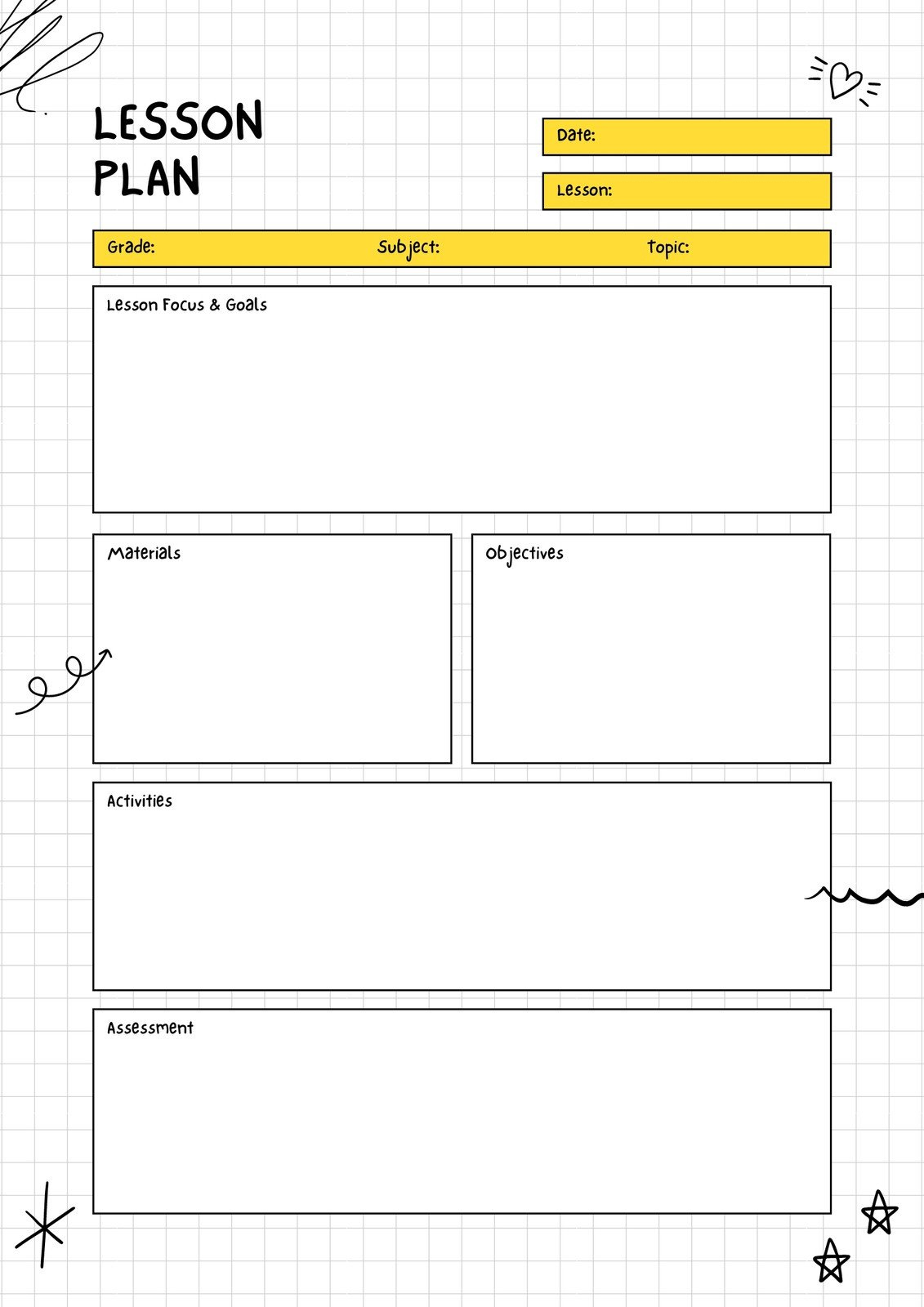Free Printable Monthly Lesson Plan Templates | Canva with regard to Free Printable Art Lesson Plan Template