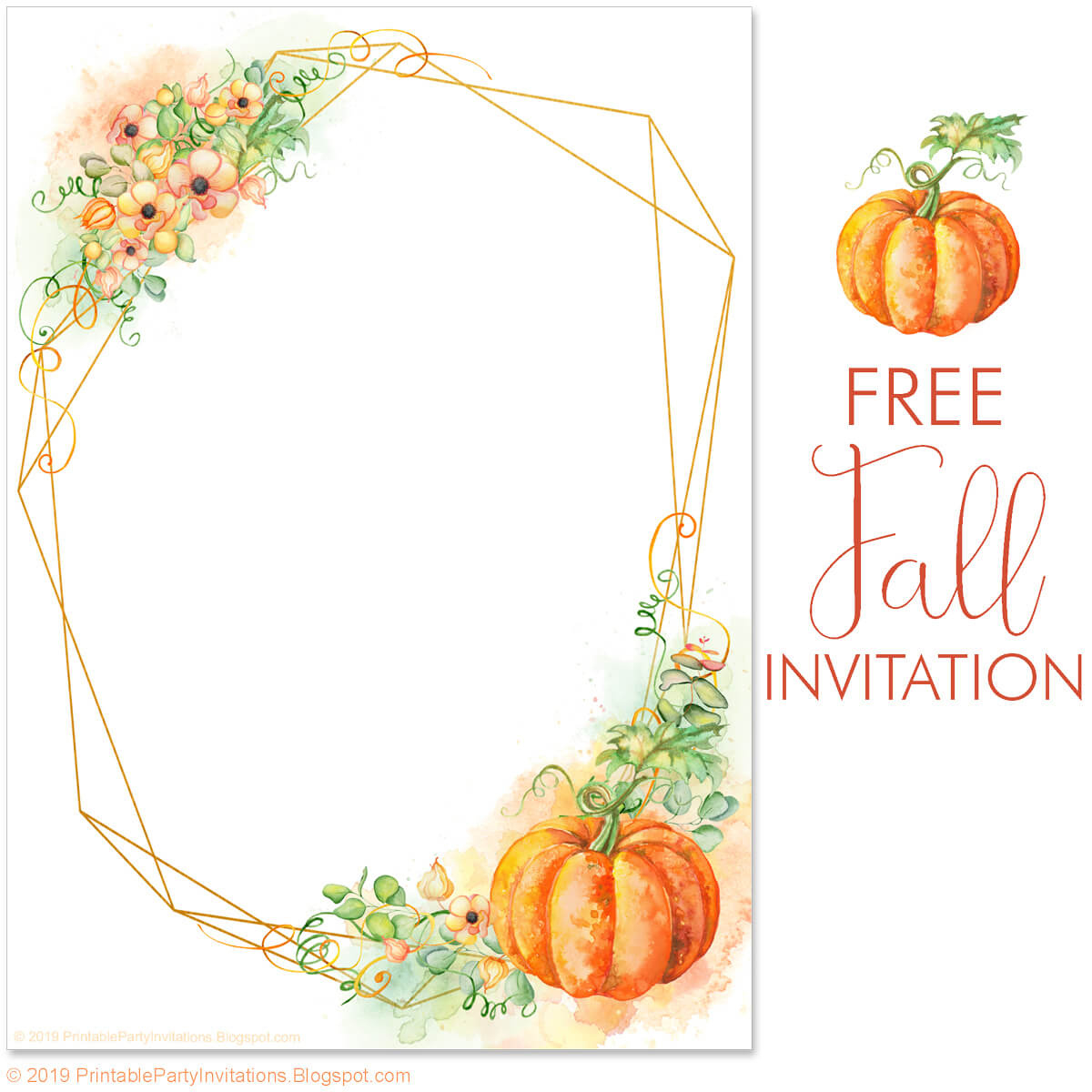 Free Printable Party Invitations: Fall Wedding Invitation Card regarding Free Printable Fall Invitation Template