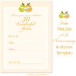 Free Printable Party Invitations: Free 50Th Wedding Anniversary Pertaining To Free Printable 50th Wedding Anniversary Invitation Template