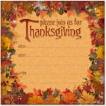 Free Printable Party Invitations: Free Thanksgiving Dinner With Free Printable Free Thanksgiving Invitation Template