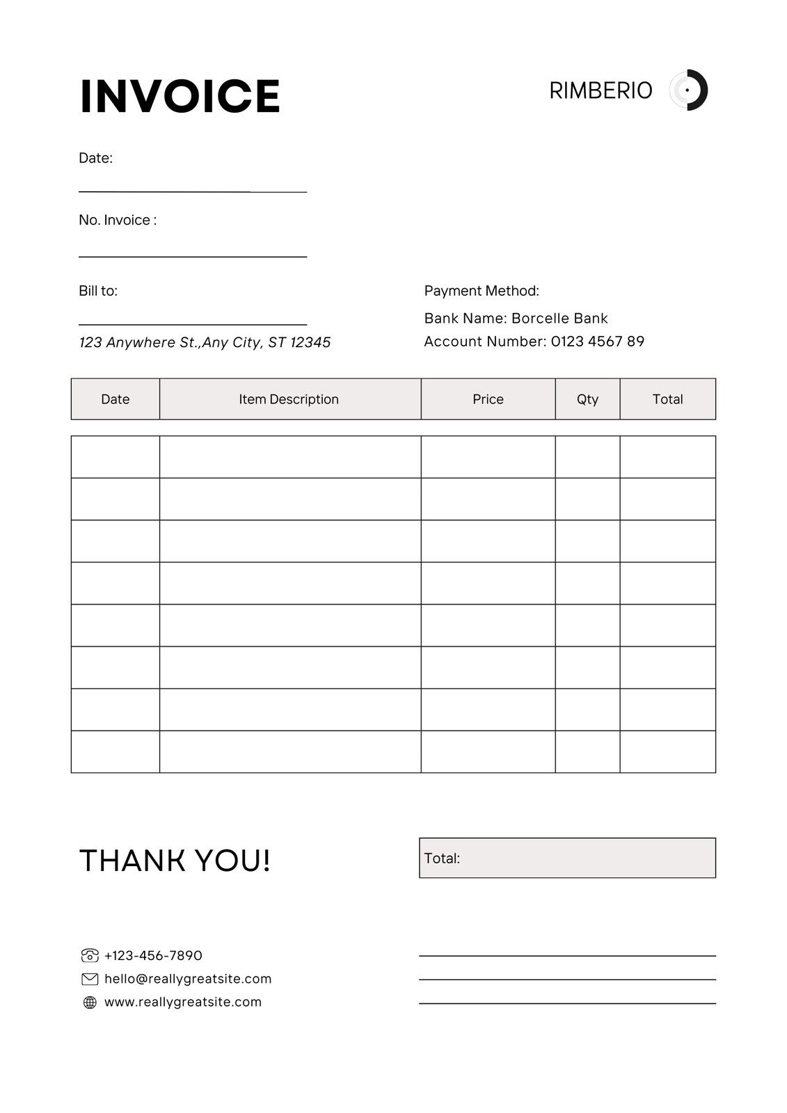 Free, Printable, Professional Invoice Templates To Customize | Canva with regard to Free Printable Blank Self Employed Printable Invoice Template