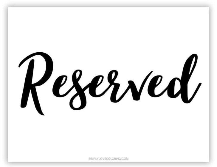 Free Printable Double Sided Reserved Sign Template