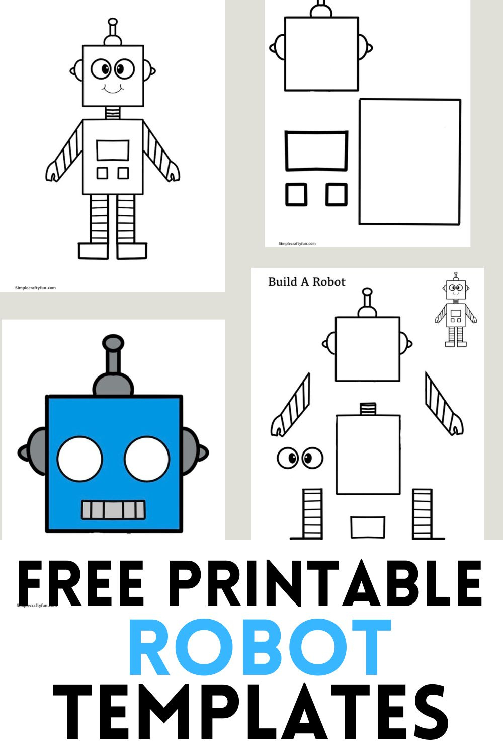 Free Printable Robot Craft Templates - in Free Printable 3D Robot Template