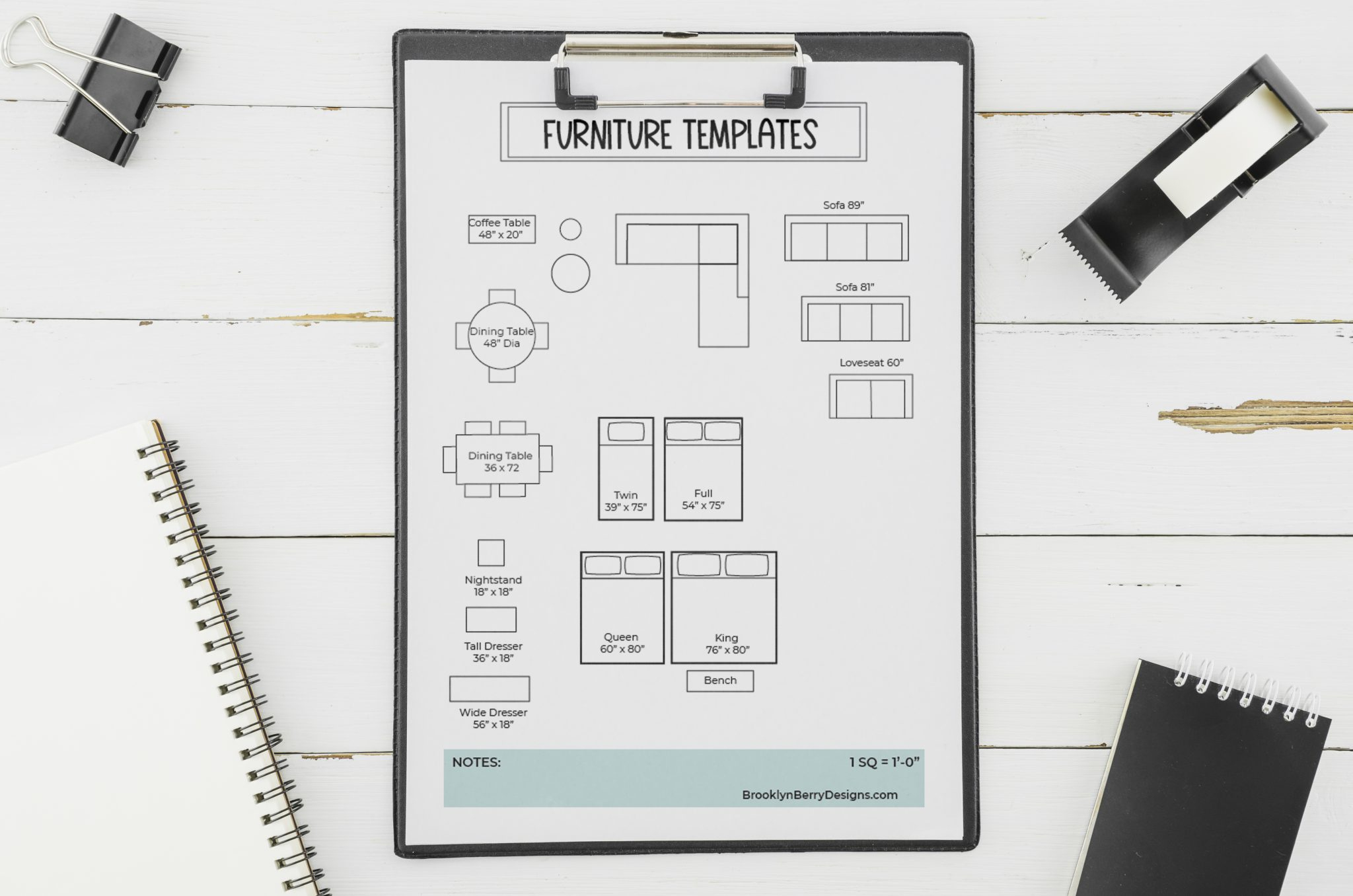 Free Printable Room Planner - Brooklyn Berry Designs intended for Free Printable Furniture Template For Floor Plans