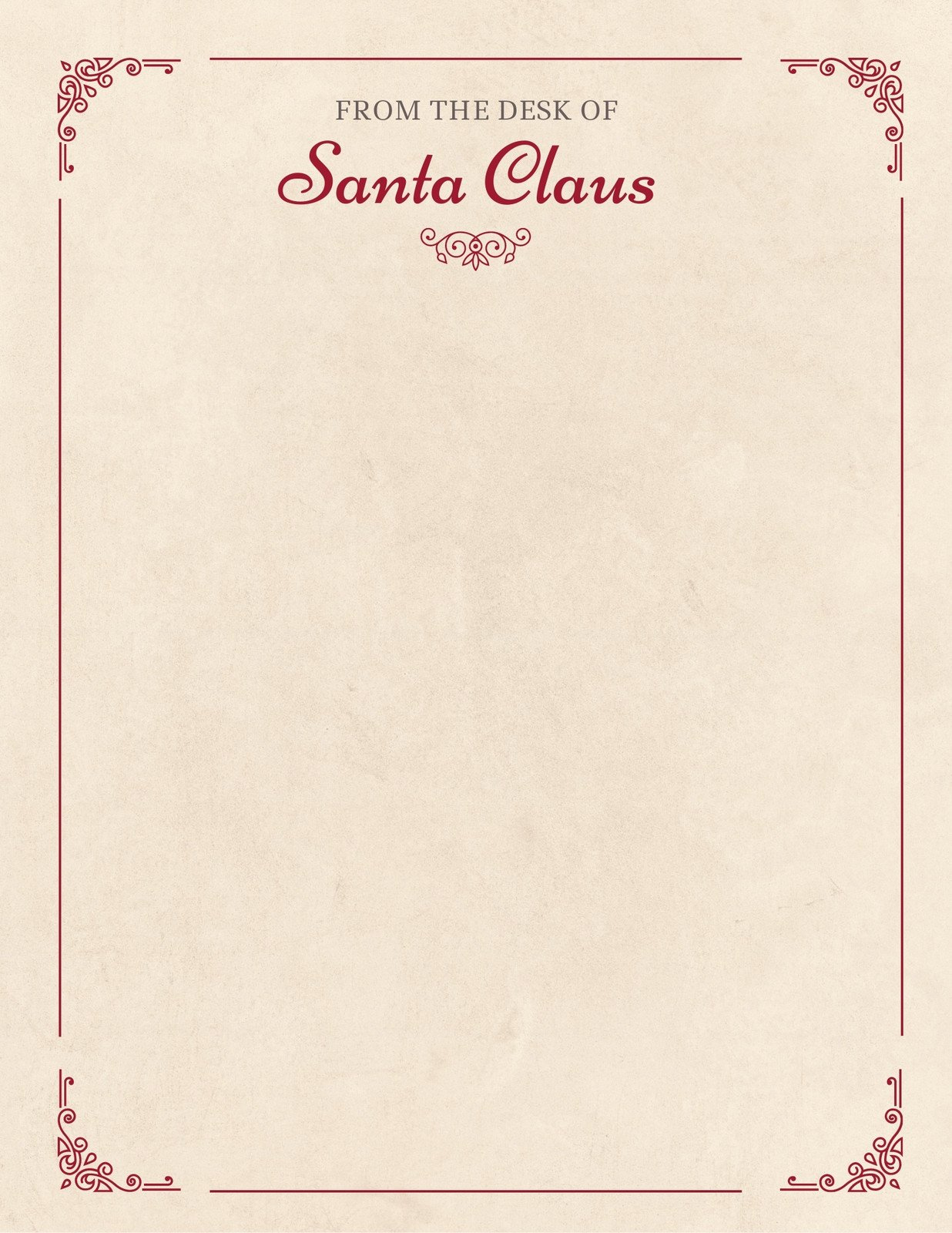 Free Printable Santa Letter Templates You Can Customize | Canva for Free Printable Blank Letter From Santa Template