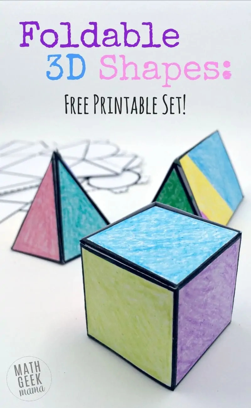 Free Printable Set Of Foldable 3D Shapes pertaining to Free Printable 3D Shape Template