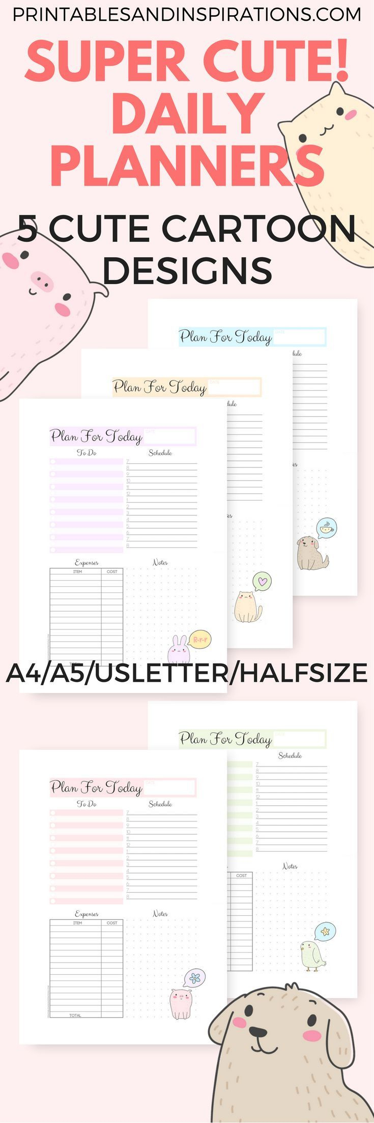 Free Printable Super Cute Daily Planners - Printables And Inspirations inside Free Printable Cute Daily Planner Template