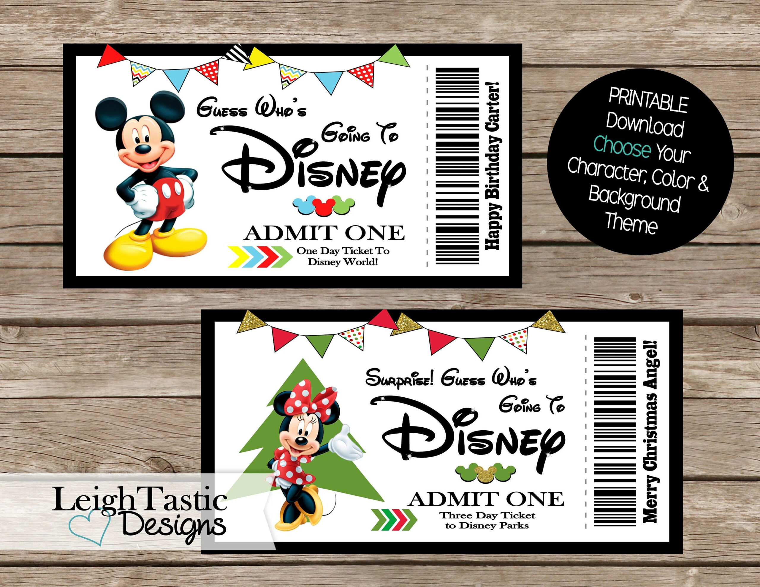 Free Printable Surprise Disney Tickets for Free Printable Disney Ticket Template