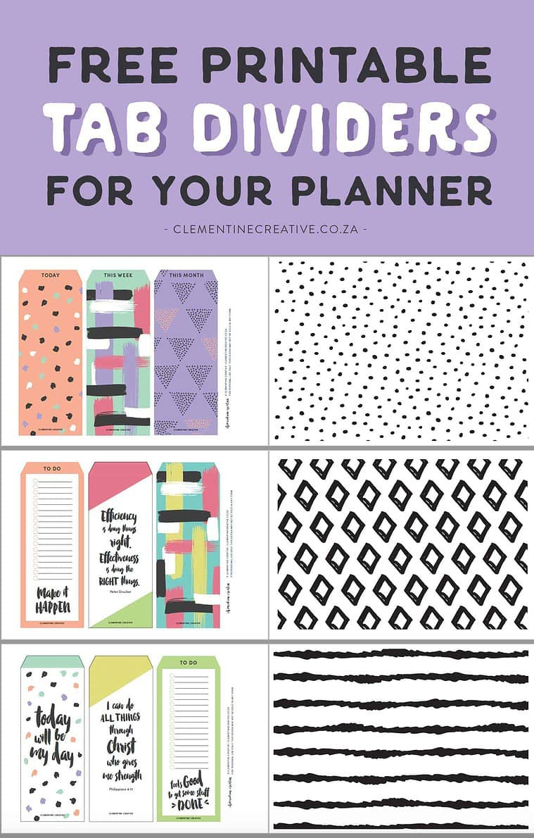 Free Printable Top Tab Dividers For Planners, Diaries And Agendas pertaining to Free Printable Divider Tabs Template