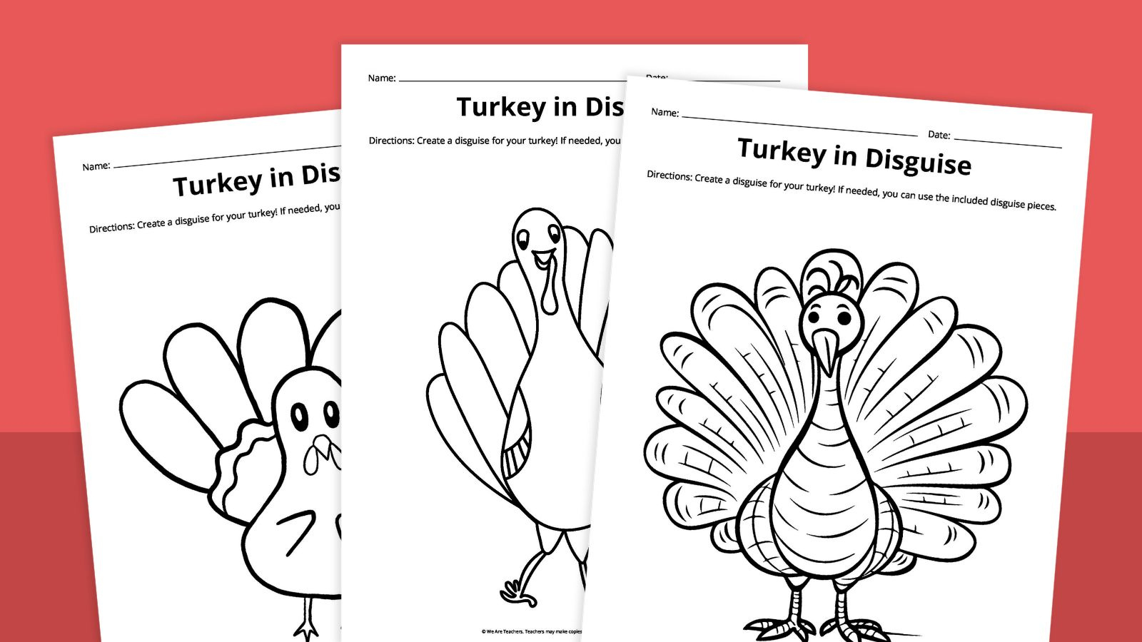 Free Printable Turkey Disguise Template Thanksgiving Activity with regard to Free Printable Disguise a Turkey Template