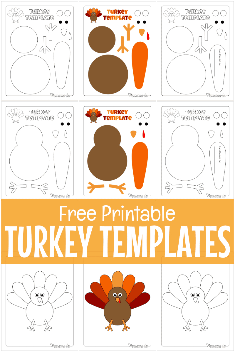 Free Printable Turkey Templates For Thanksgiving Crafts throughout Free Printable Craft Template For Adults