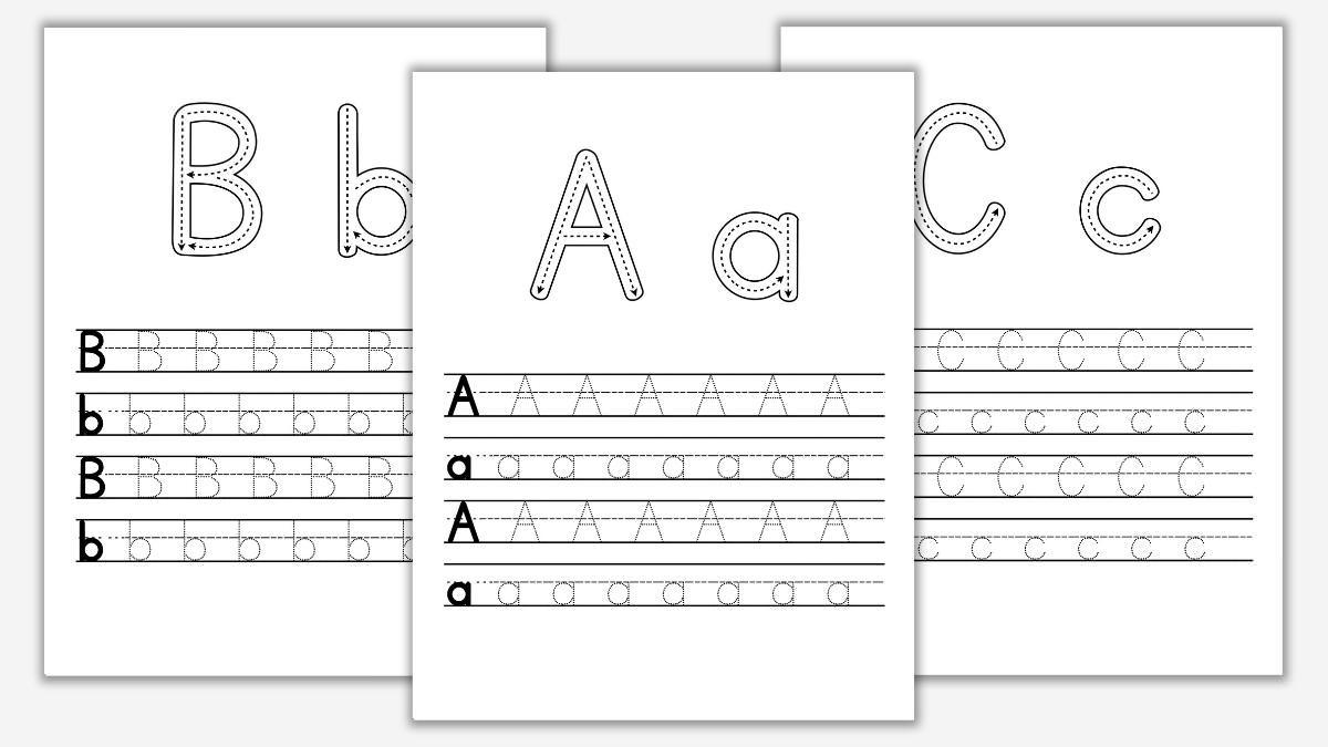 Free Printable Uppercase &amp;amp; Lowercase Letters Worksheets - The intended for Free Printable Alphabet Writing Template