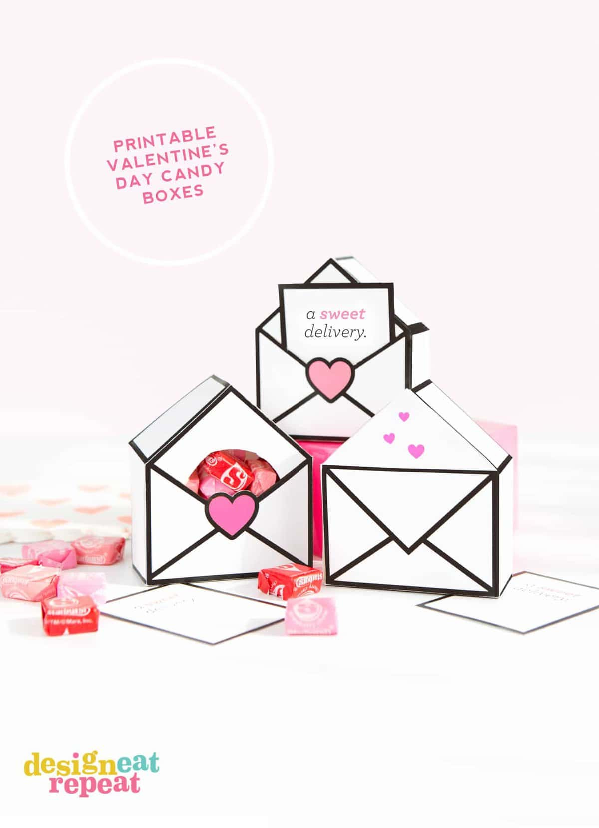 Free Printable Valentines Gift Boxes - Design Eat Repeat inside Free Printable Candy Box Template