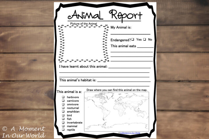 Free Printable Animal Report Template