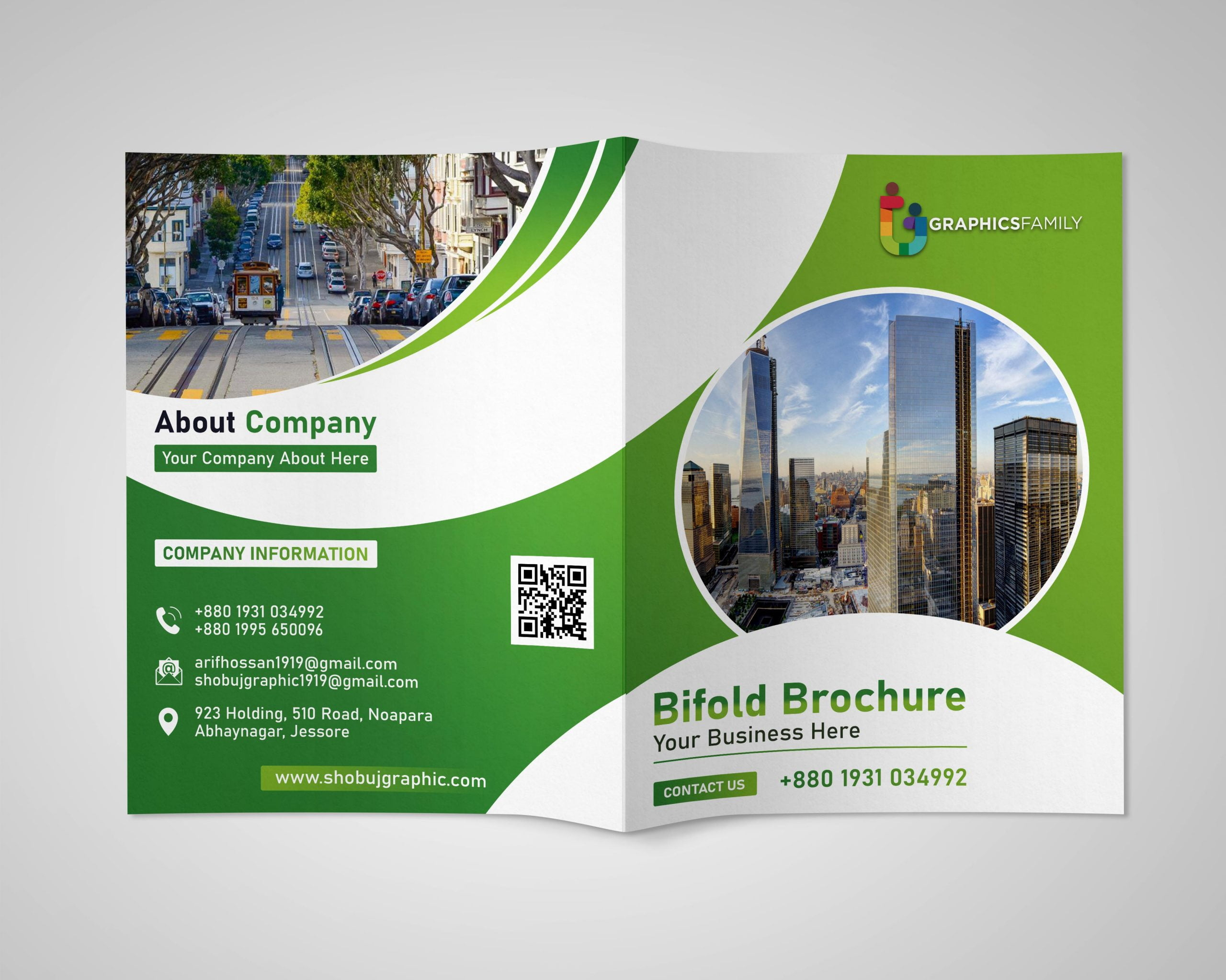 Free Psd Creative Bi-Fold Brochure Template – Graphicsfamily regarding Free Printable Bi Fold Brochure Template