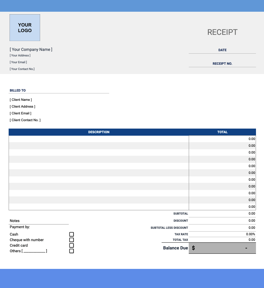 Free Receipt Templates | Bookipi within Free Printable Cash Receipt Template Uk