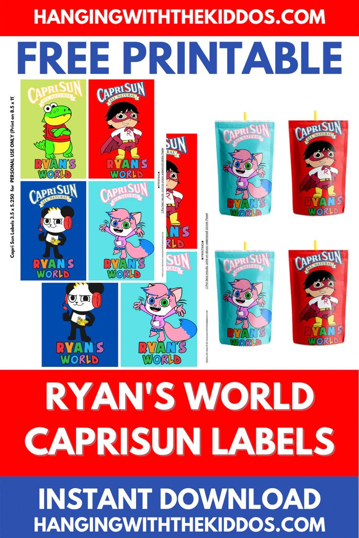 Free Ryan&amp;#039;S World Printable Capri Sun Label Template Juice Labels with Free Printable Capri Sun Label Template Free