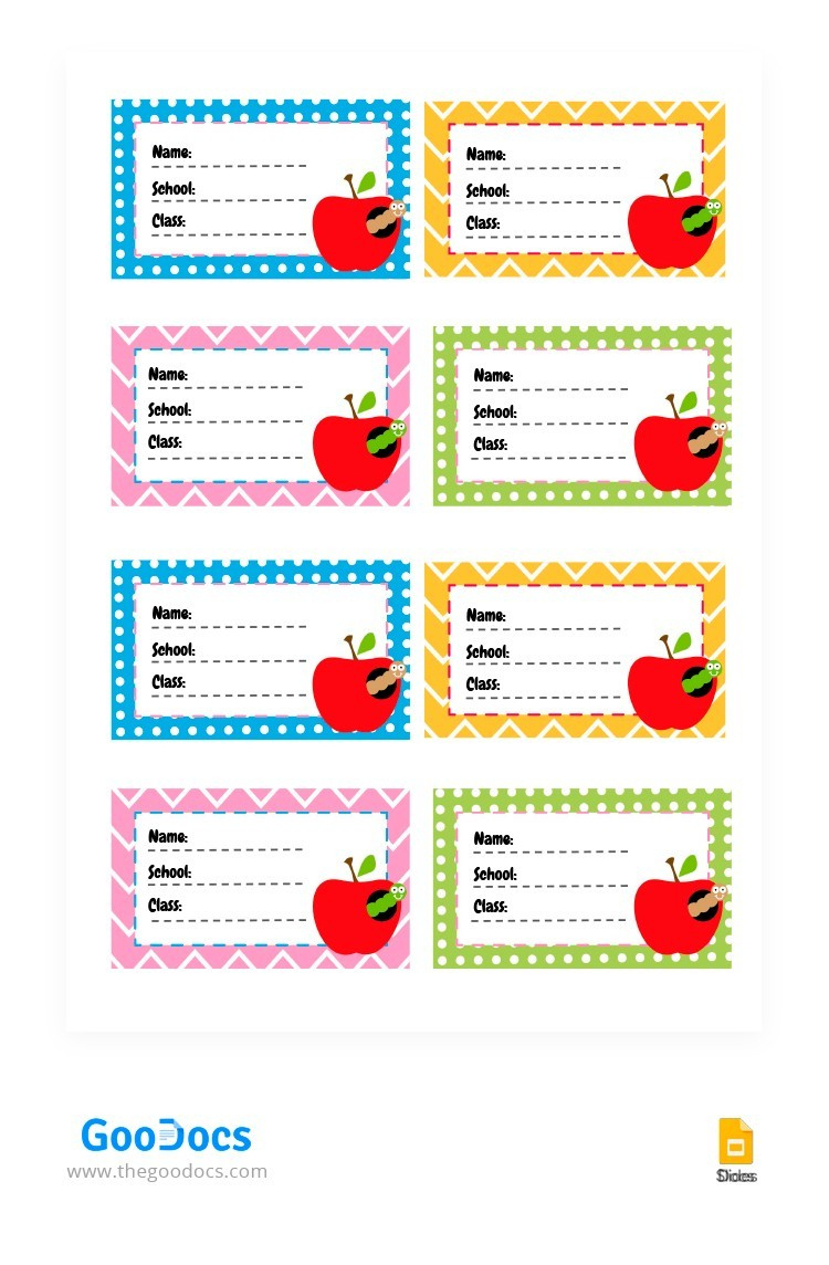 Free School Book Label Template In Google Slides in Free Printable Book Labels Template