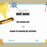 Free School Certificates & Awards Within Free Printable Certificate Template For Teachers