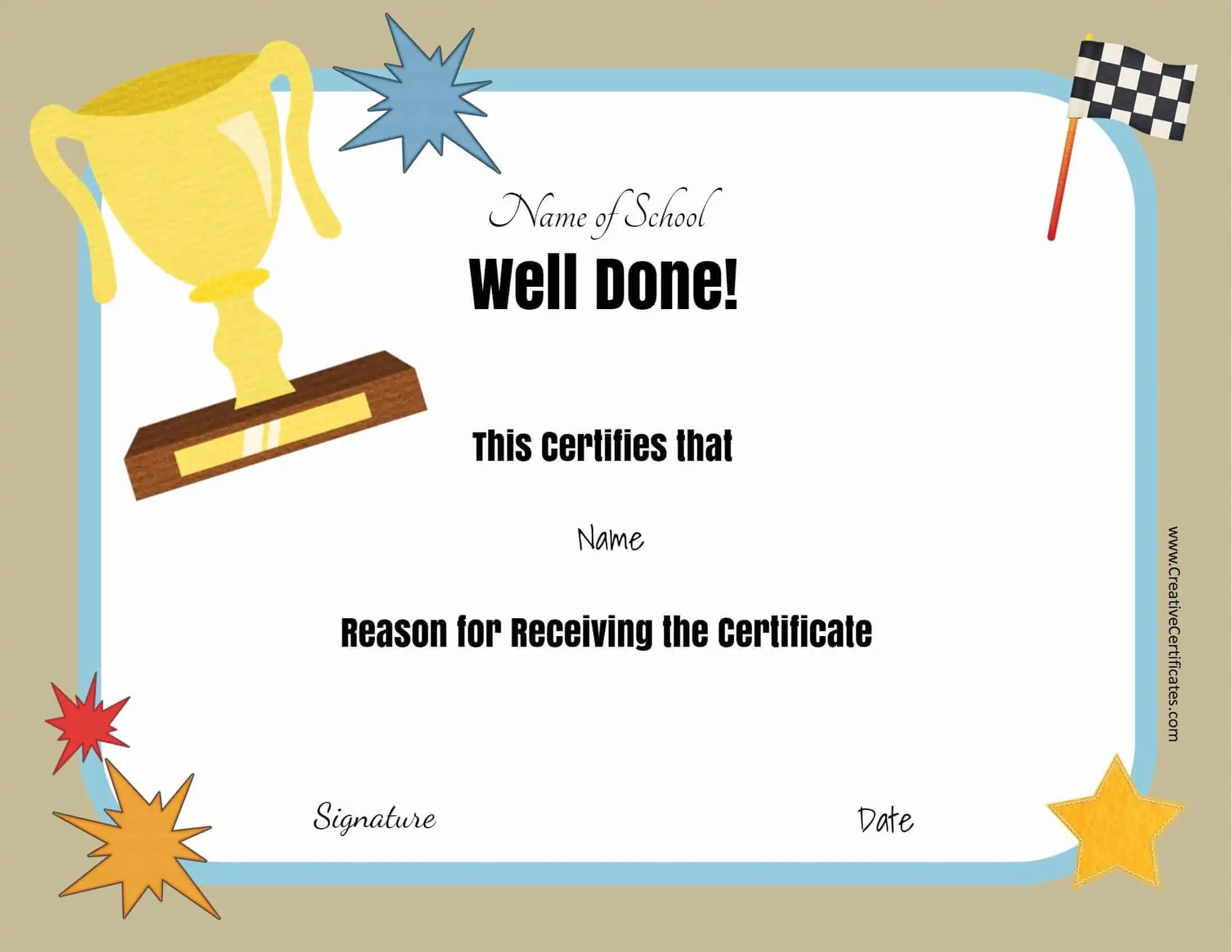 Free School Certificates &amp;amp; Awards within Free Printable Certificate Template For Teachers